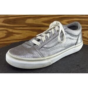 VANS Youth Girls Shoes Size‎ 3 M Silver Skateboarding Fabric